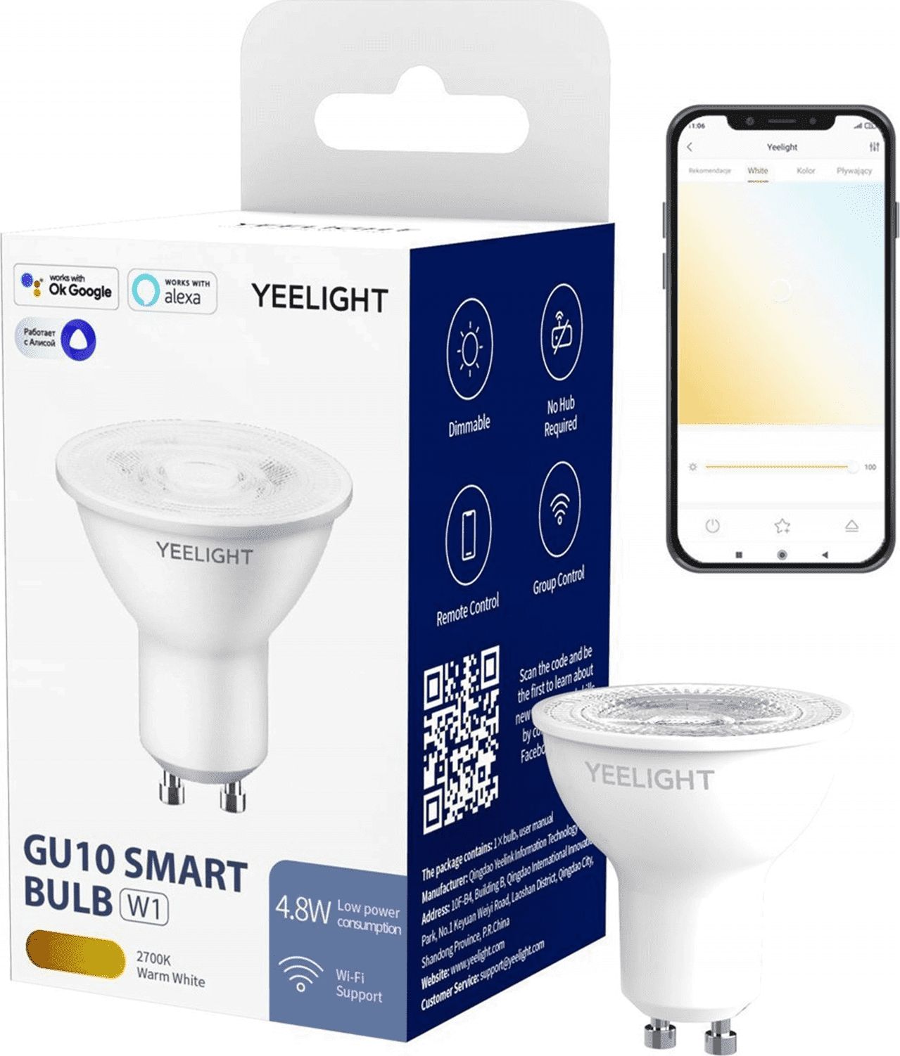 Poç Yeelight W1 GU10, transparent