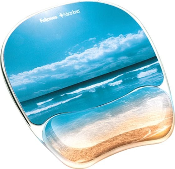 Mousepad ergonomik Fellowes Photo Gel, mbështetje xheli për kyç, bazë gome kundër rrëshqitjes, i zi