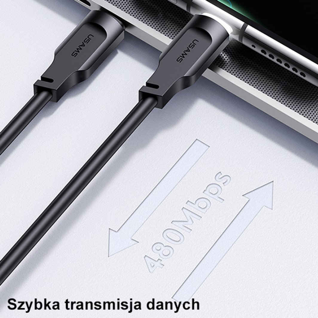 Kabllo USB Usams USB C në USB C Lithe, 1.2 m, 100W, e gjelbër