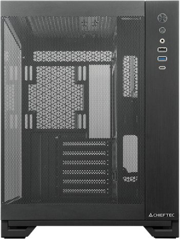 Kuti kompjuteri Chieftec Visio Air GM-30B-M-FL-OP, ATX Midi Tower, pa ventilator, me dritare, e zezë