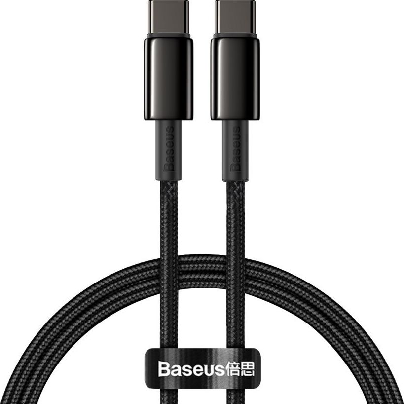 Kabllo USB Baseus CATWJ-01, USB-C në USB-C, 100W, 1m, e zezë
