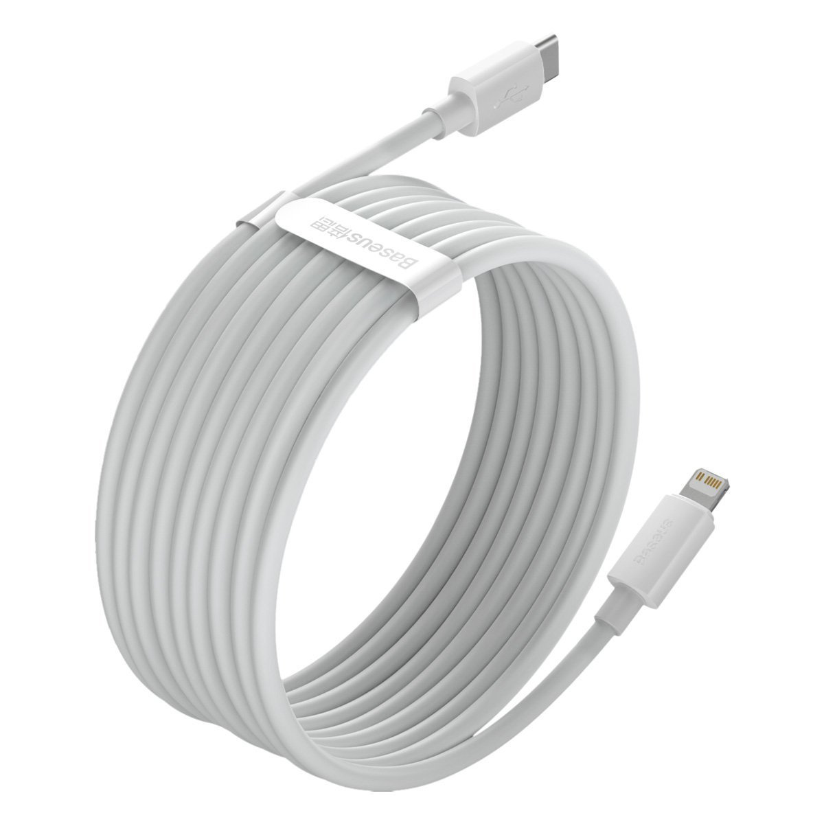 Kabllo karikimi Baseus USB C në Lightning, 150cm, Power Delivery 20W, e bardhë