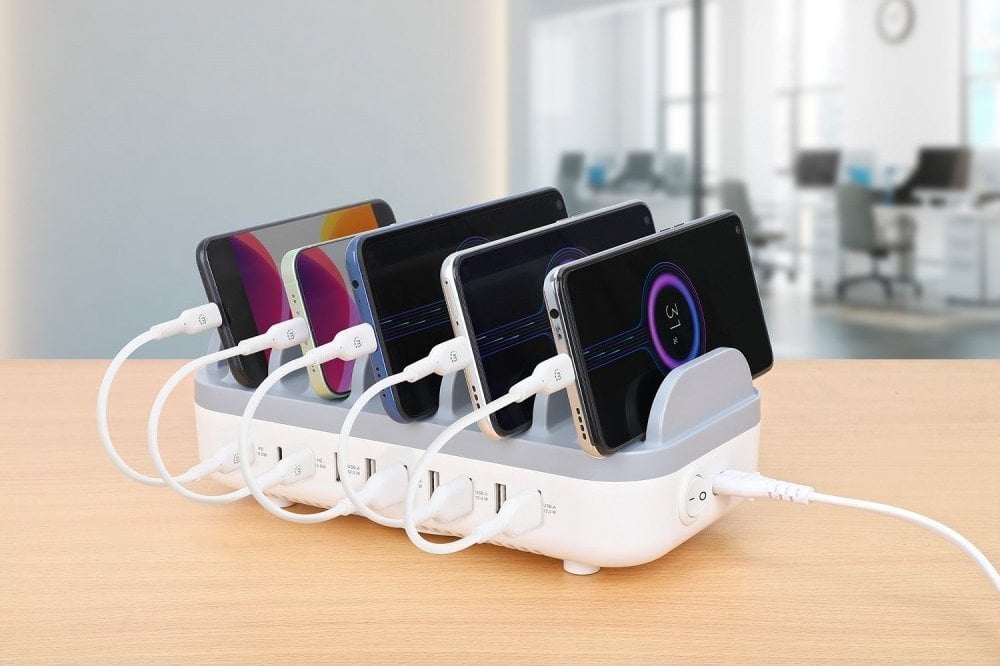 Stacion karikimi Manhattan 180856, 7x USB A, 3x USB C, 120W, i zi