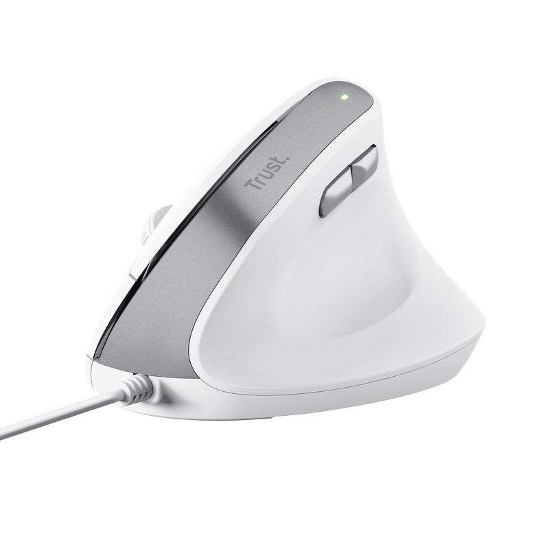 Maus Trust Bayo II, оптички, 2400 DPI, USB, бел