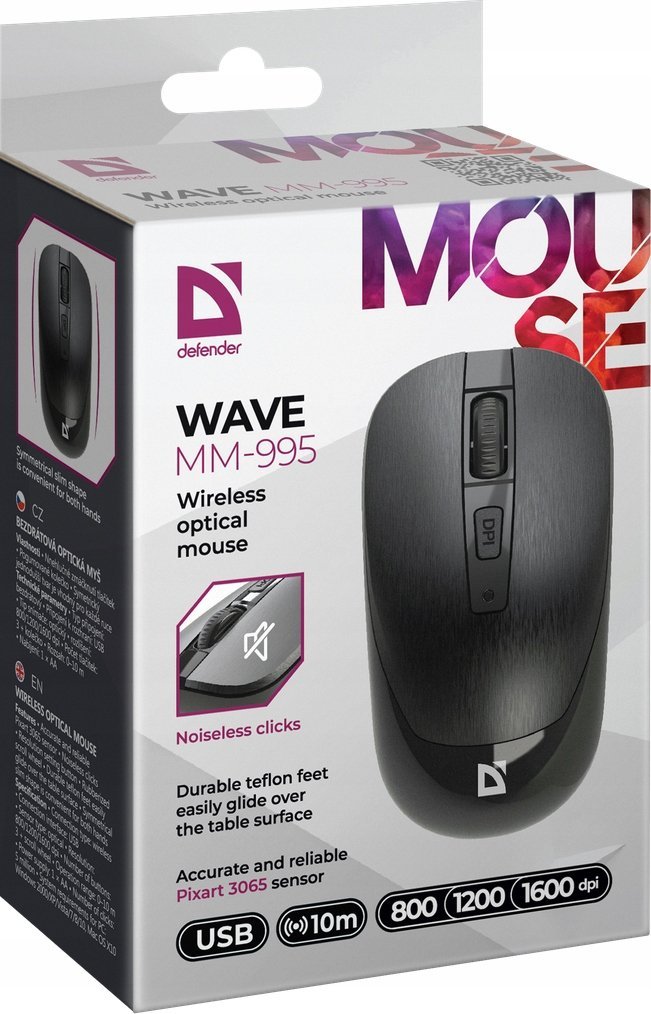 Maus Defender WAVE MM-995, optik, wireless, i zi