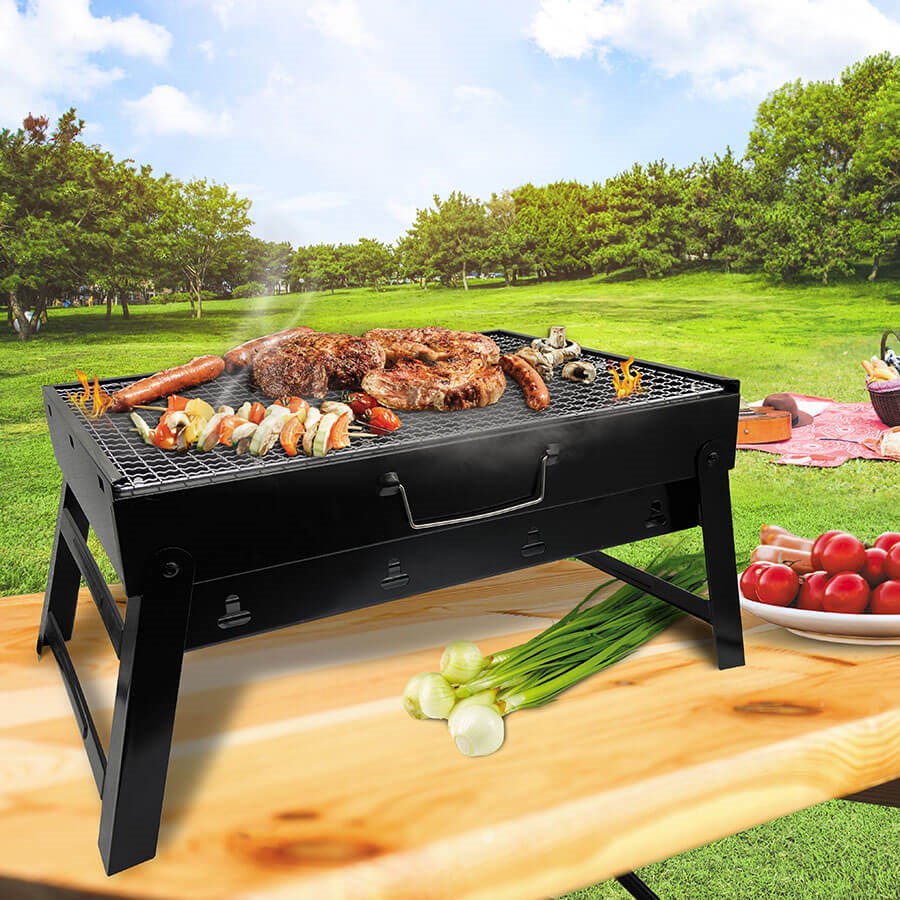 Grill me qymyr Maestro MR 1010, 43x29 cm, tip valixhe, ngjyrë karboni