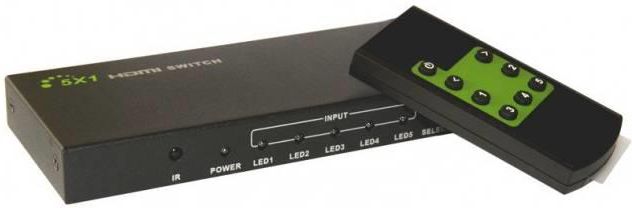 Ndërrues HDMI Techly 5 në 1, 4K, 3D, i zi