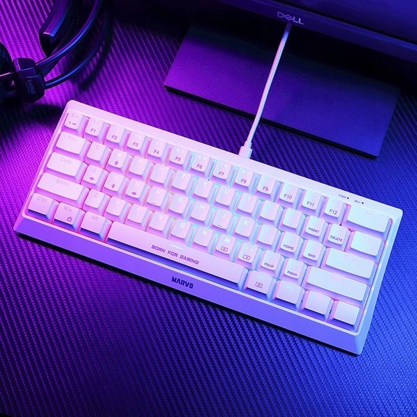 Tastierë gaming Marvo KG962G WH EN R, mekanike, 60%, RGB, e bardhë