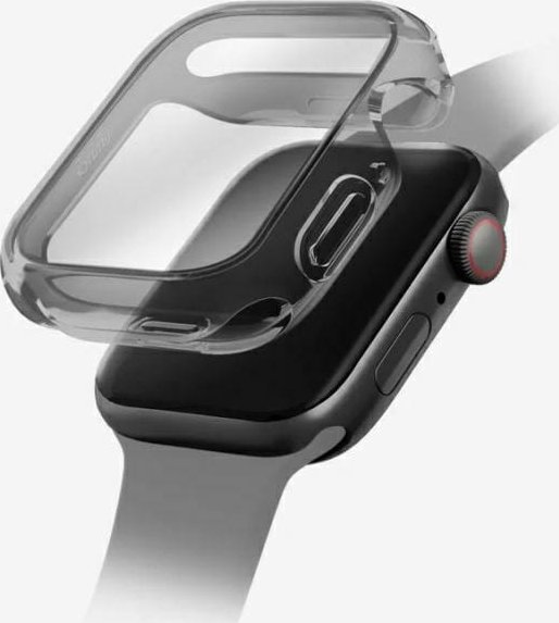 Kasetë mbrojtëse Uniq Garde për Apple Watch 46mm, TPU PC, me mbrojtës ekrani, e zezë smoked