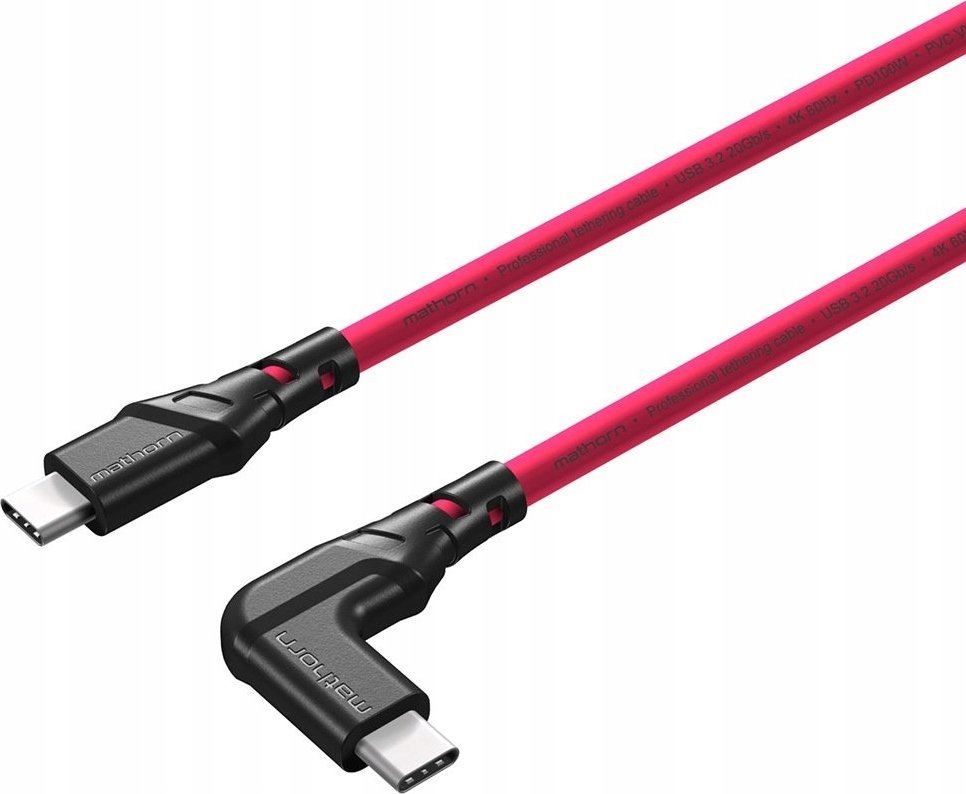 Kabllo tethering Mathorn MTC-211, USB-C në USB-C, 2m, magenta