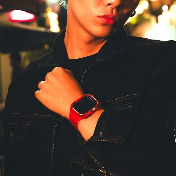 Rrip me mbrojtëse për Apple Watch Skinarma Saido 2 in 1, 44 45mm, i kuq