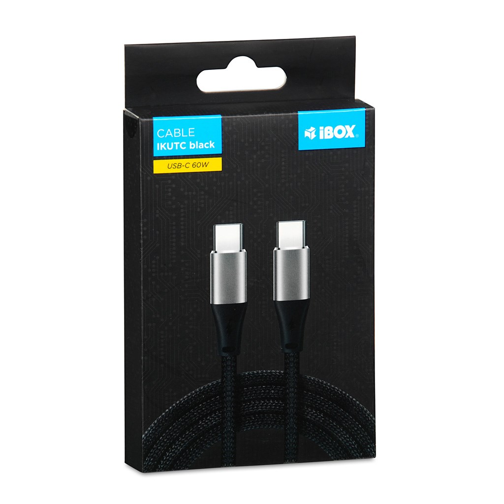 Kabllo iBOX, USB C / USB C, 2 m, e zezë