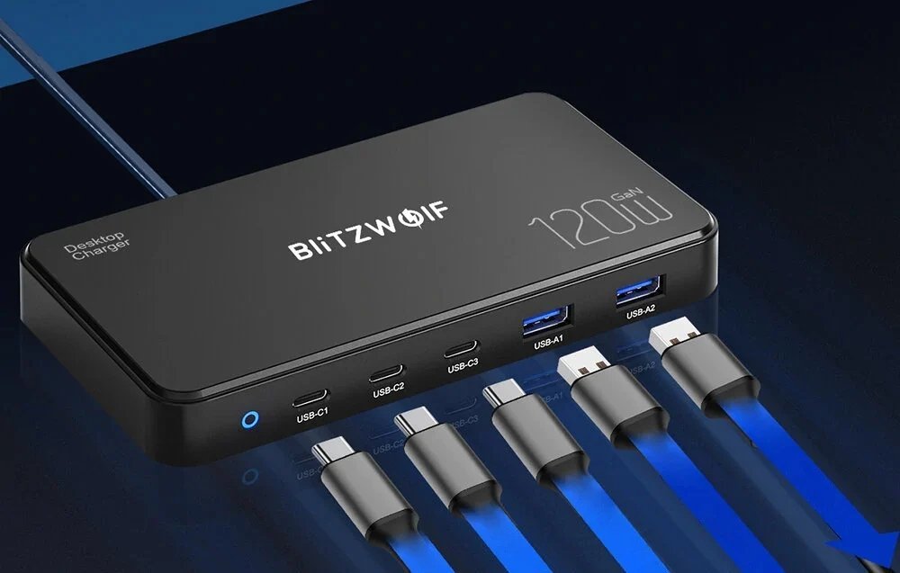 Stacion karikimi BlitzWolf BW-i100, 5in1, 120W, i zi