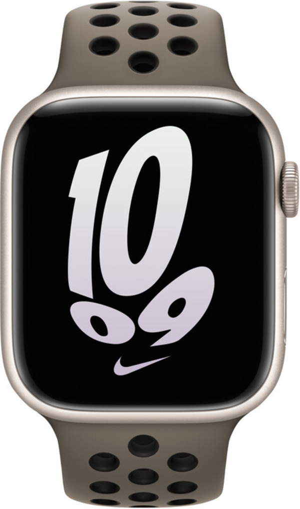 Apple Watch 45mm Nike Band, Olive Grey/Black Nike Sport Band
