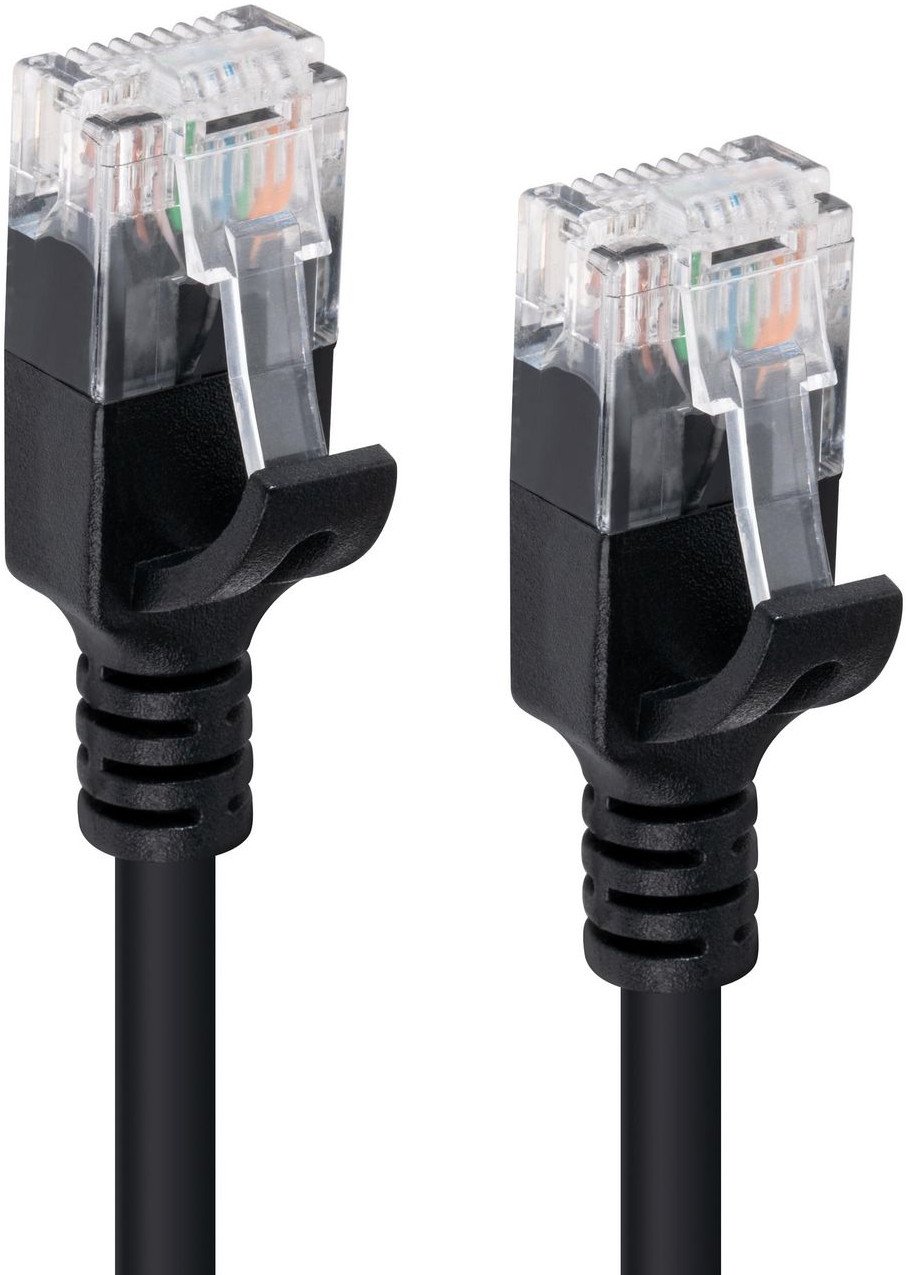 Kabllo rrjeti Microconnect V UTP6A0015S SLIM, Cat6a, 0.15m, e zezë