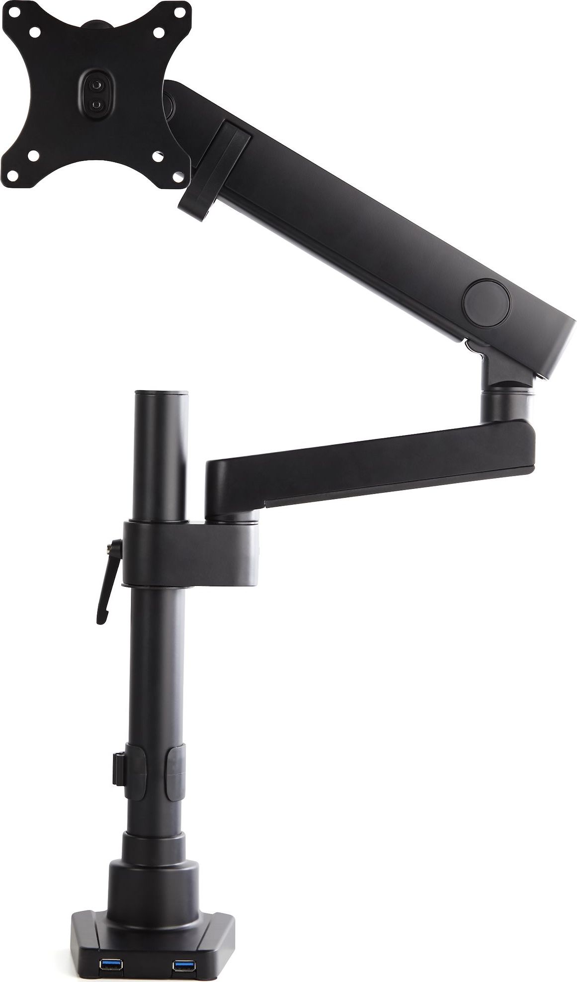 Mbajtëse tavoline për monitor StarTech, krah i vetëm, deri 34", me 2 porta USB 3.0, e zezë