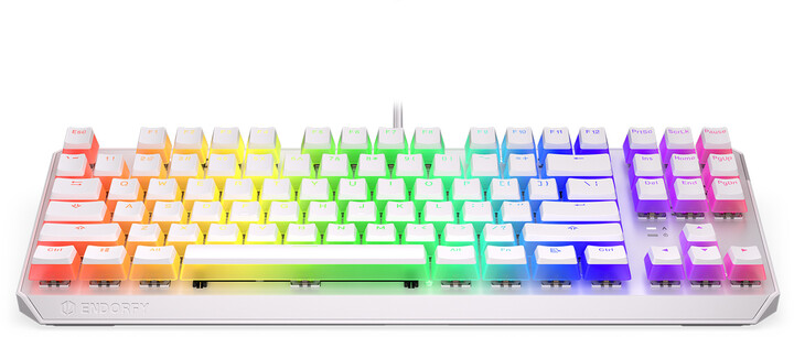Tastierë Endorfy Thock TKL Pudding Onyx White Red, Kailh Red, US, e bardhë