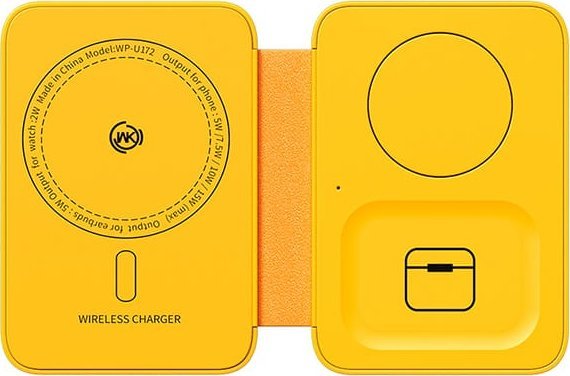 Ngarkues wireless 3 në 1 WEKOME, fast charge, magnetik me pasqyrë, i bardhë
