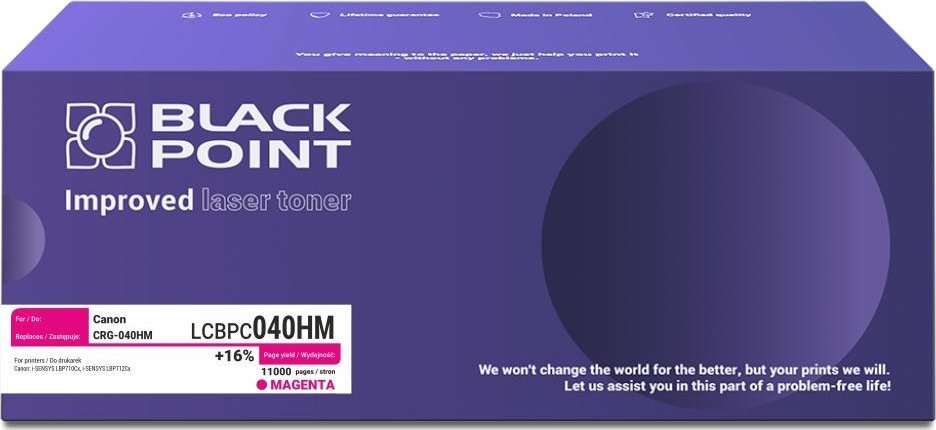Toneri Black Point LCBPC040HM për Canon CRG-040HM, Magenta, 11000 faqe