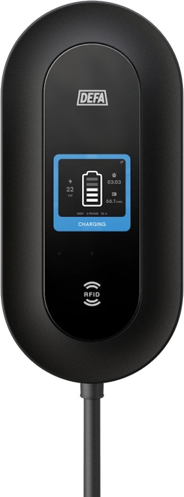 Karikues shtëpiak për makina elektrike DEFA Power Home Charging Box, 22kW, kabllo 6m, i zi