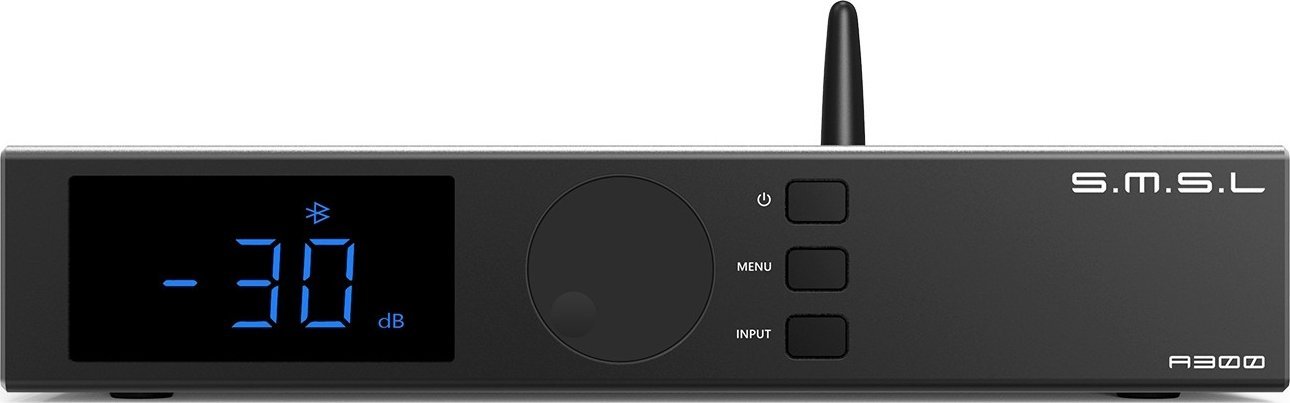 Përforcues audio SMSL A300, Bluetooth 5.0, dalje për subwoofer, i argjendtë