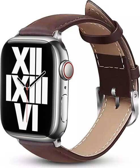 Rrip ore Crong Noble Band për Apple Watch, lëkurë natyrale, 42/44/45/49 mm, ngjyra espresso