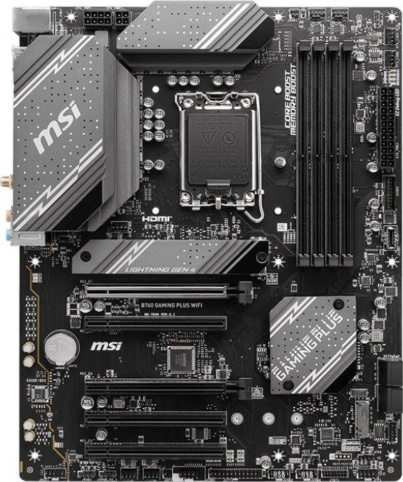 Pllakë amë MSI B760 GAMING PLUS WIFI, DDR5, 2.5 Gbps LAN, Wi-Fi 6E, e zezë 3