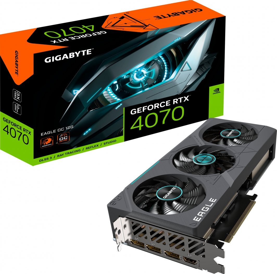 Kartelë grafike Gigabyte GeForce RTX 4070 Eagle OC, 12GB GDDR6X
