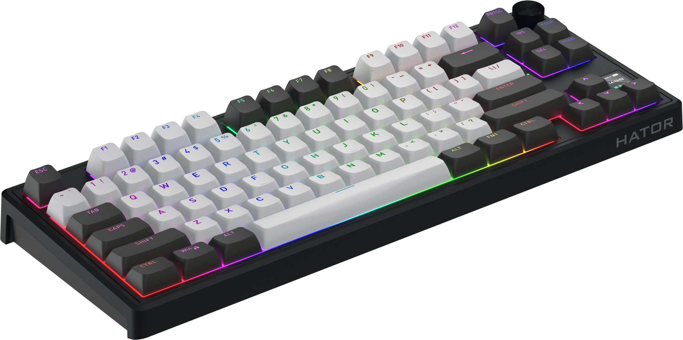 Tastierë gaming Hator HTK4180 Skyfall 80 PRO Wireless, 80%, RGB, layout ENG, e zezë