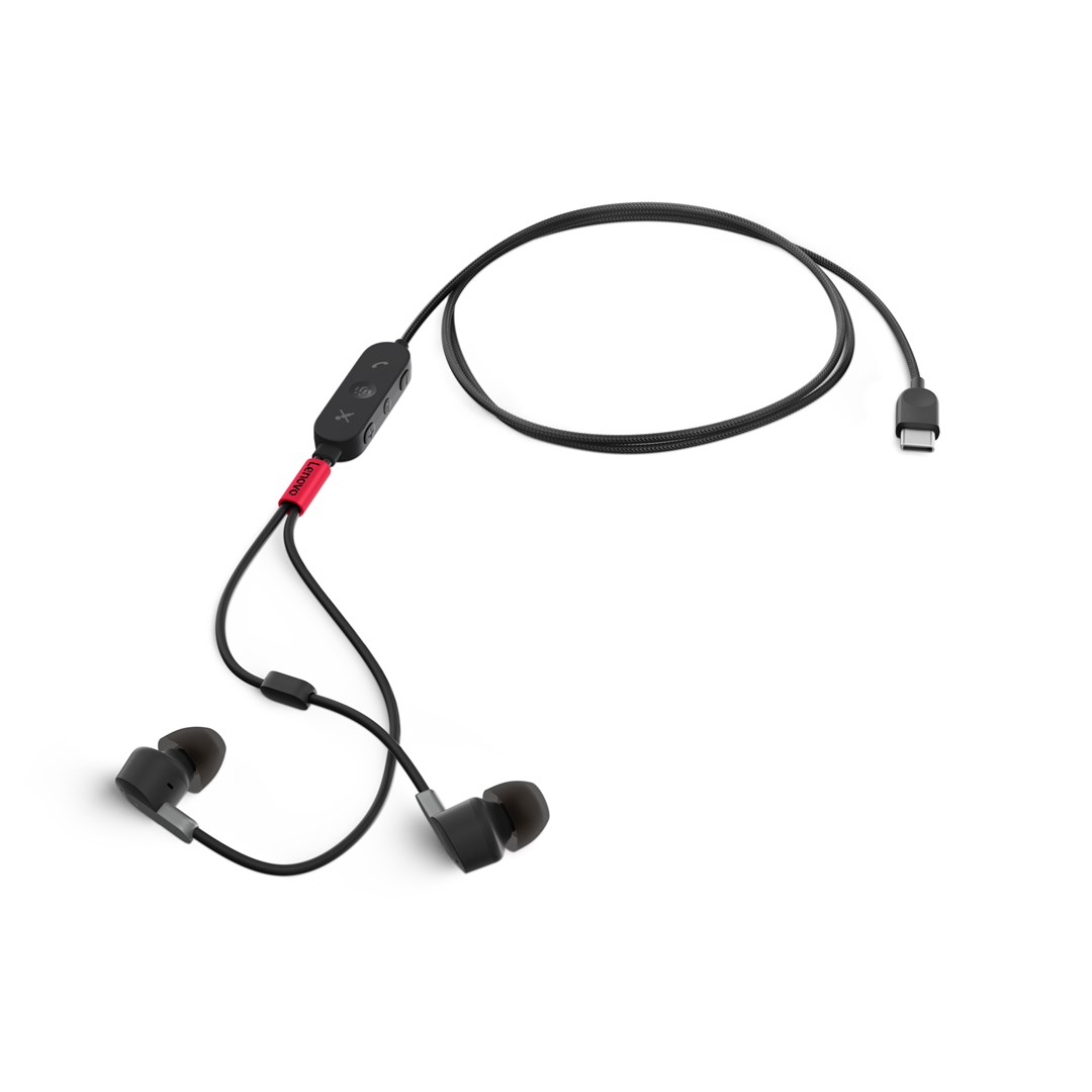 Kufje Lenovo Go USB-C In-ear, ANC, të zeza