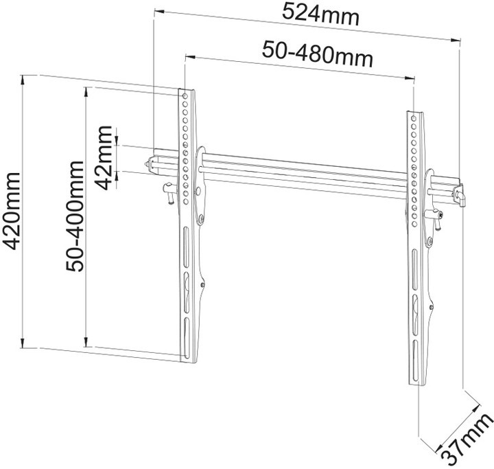 Mbajtës për TV 23"-42" STELL SHO 2040 SLIM - E zezë