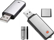 Regjistrues zëri mini USB, pendrive, memorie e integruar, i zi