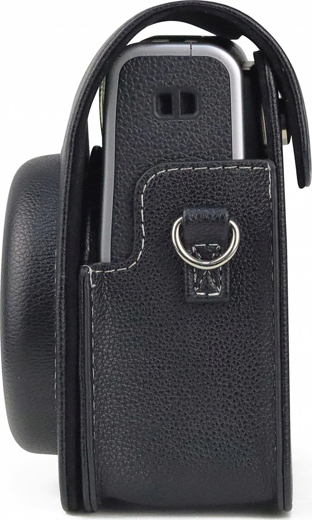 Këllëf aparati LoveInstant për Fujifilm Instax Mini 40, lëkurë eko, me rrip, i zi