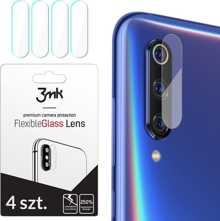Mbrojtës kamere 3MK Hybrid Glass për Xiaomi Mi 9, xham hibrid, transparent