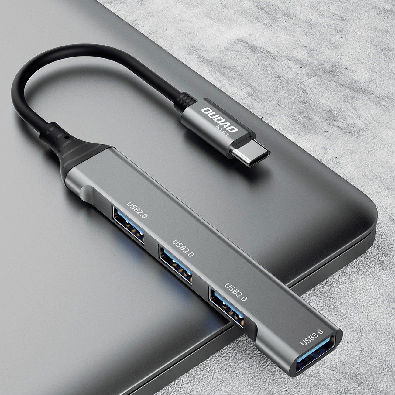 HUB USB C Dudao A16T, 4 porta, gri