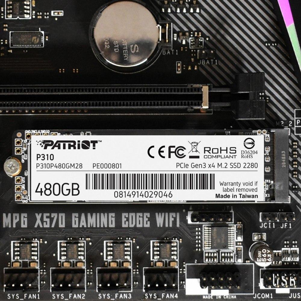 Disk SSD Patriot P310 . 480GB, M.2 2280 PCI-E x4 Gen3 NVMe