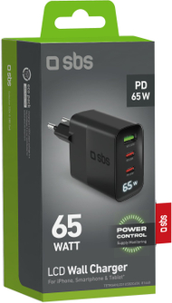 Karikues muri 65W GaN, 2x USB C PD, 1x USB A AFC, me ekran LCD