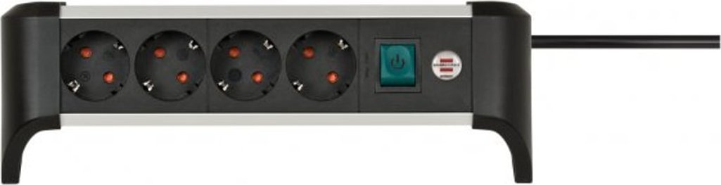 Zgjatës energjie Brennenstuhl Alu Office Line 1391040400, 4 dalje, 1.8m, i argjendtë