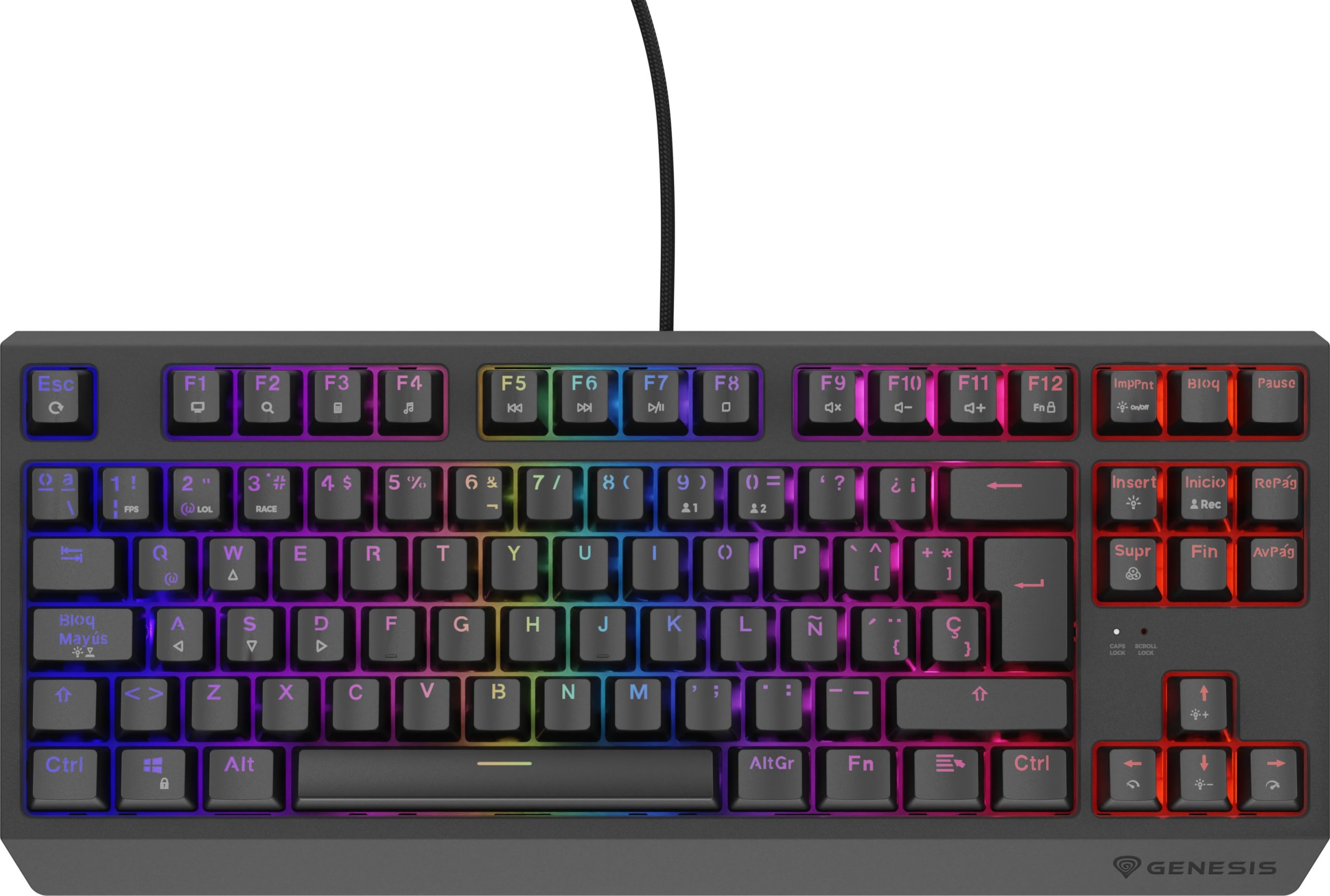 Tastierë gaming Genesis Thor 230 TKL, mekanike, RGB, me kabllo, e zezë