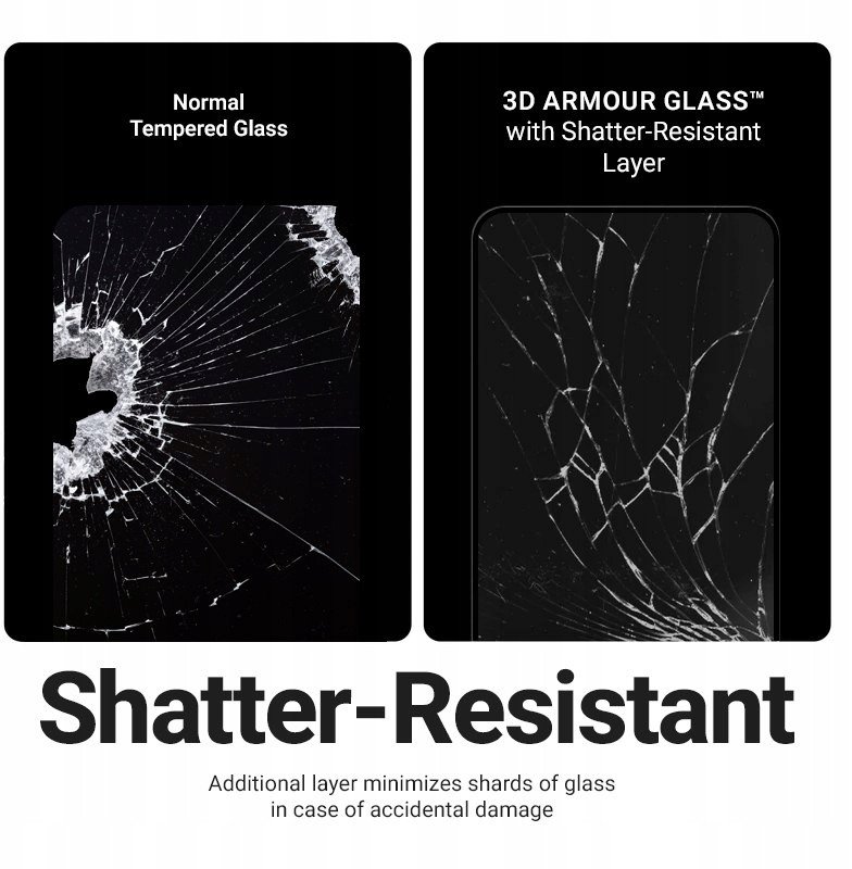Xham mbrojtës Crong 3D Armour Glass, për iPhone 16e 14 13, kornizë instalimi, i zi