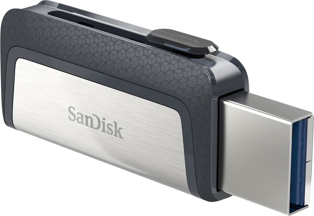 USB SanDisk Ultra Dual Drive, 256GB, USB 3.0, сива