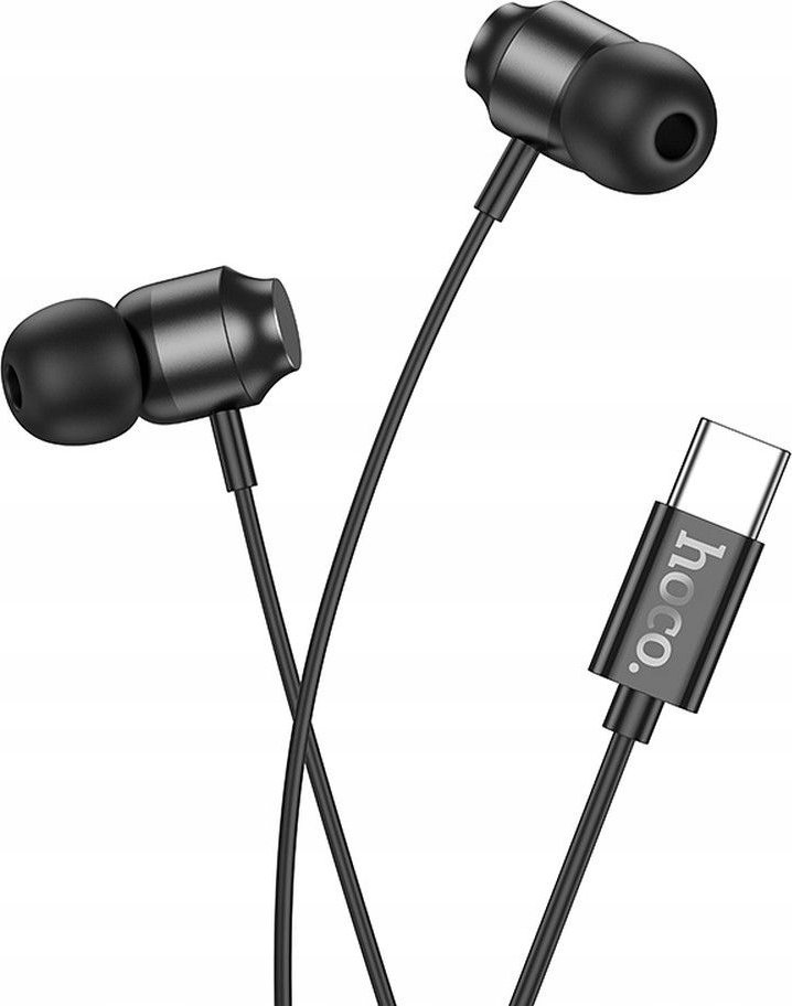 Kufje me kabllo Hoco M122 Power Metal, USB C, me mikrofon, të zeza