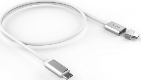 Kabllo USB LMP USB C në USB C, magnetik, 3 m, argjendtë