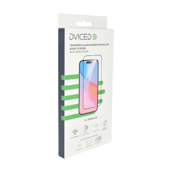 Dviced Tempered Glass Screen Protector Edge To Edge For iPhone 16 With Applicator