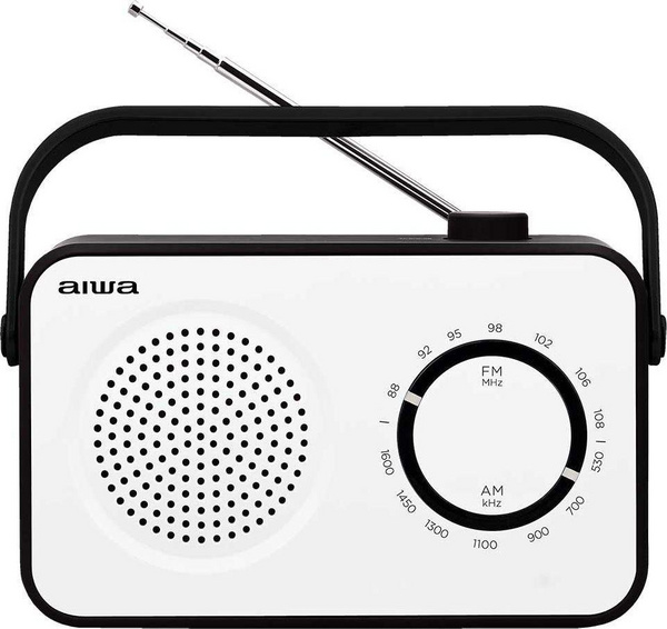 Radio portative Aiwa R-190, AM/FM, altoparlant 4", e bardhë