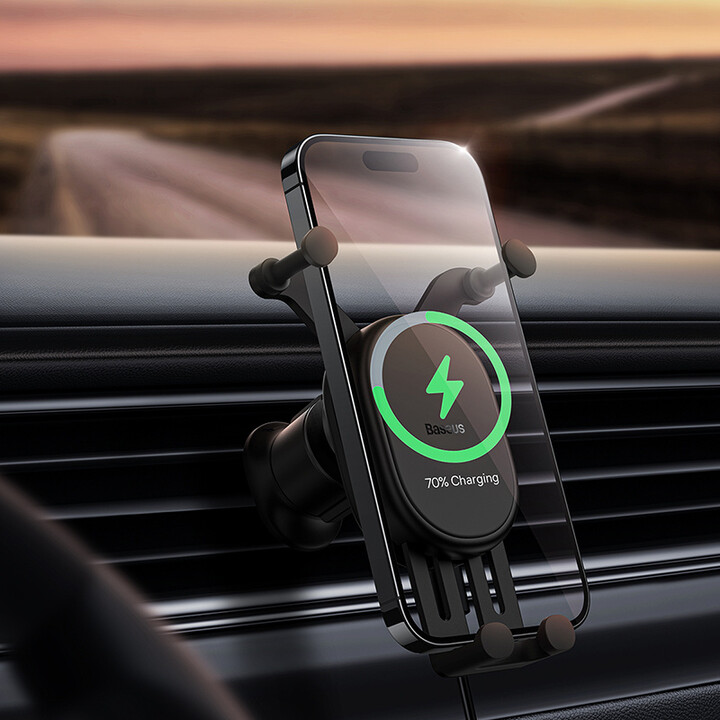 Mbajtëse për celular Baseus Stable Pro, 15W, e zezë