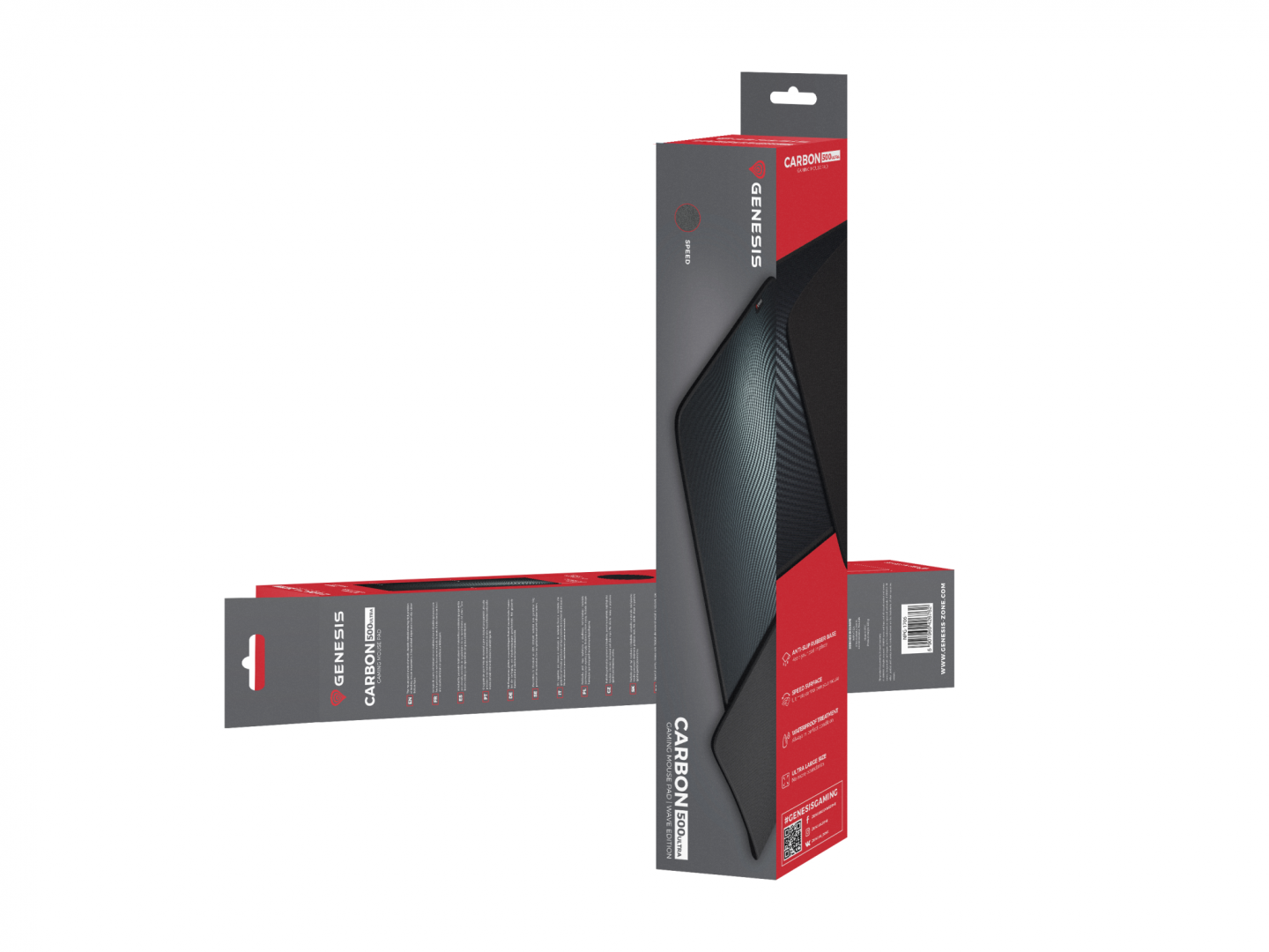 Mousepad Genesis Carbon 500 Ultra Wave NPG-1706, i madh, gaming, shumëngjyrësh