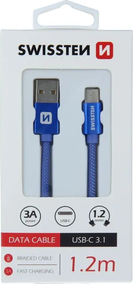 Kabllo USB në USB C Swissten, 1.2m, e artë