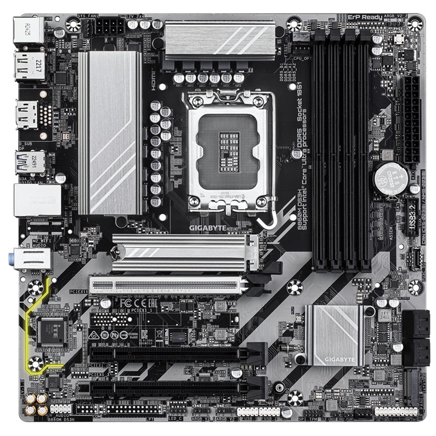 Pllakë amë GIGABYTE B860M DS3H, LGA 1851, DDR5, Micro-ATX, e zezë 2