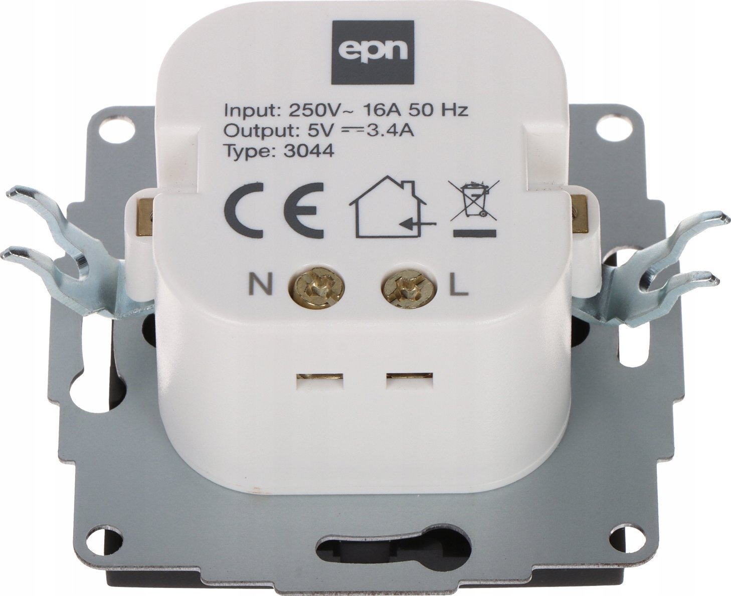 Prizë karikimi Elektro-Plast SANTRA 4108-19 EPN, 2x USB-A 1x USB-C, 5V 3.4A, e zezë